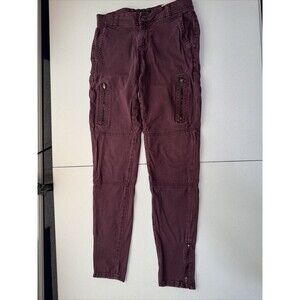 Banana Republic Jeans Womens Size 2 Plum Low Rise Skinny Cargo Pockets Pants